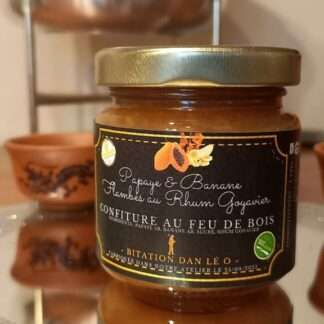 CONFITURE PAPAYE & BANANE FLAMBEES AU RHUM GOYAVIER